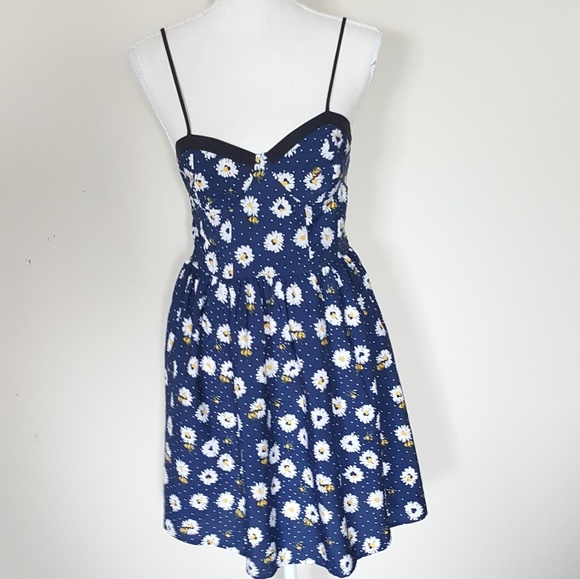 Blue floral spaghetti strap dress - Picture 5 of 6
